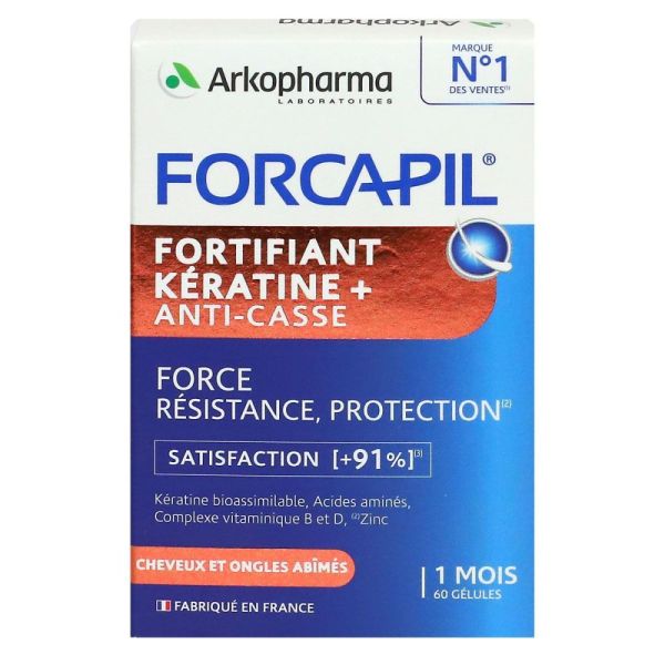Arkopharma - Forcapil fortifiant kératine + anti casse - 60 gélules