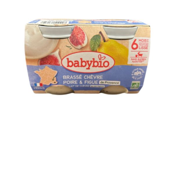 Babybio - Brassé Chèvre Poire Figue - 2X130G