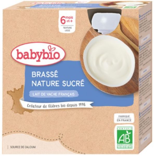 Babybio - Brassé nature sucré - dès 6 mois - 4x85g