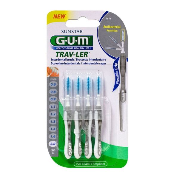 GUM TRAV-LER - Brossette interdentaire - 4 brossettes - T6 - 2.0 mm