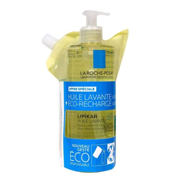 La roche posay - Huile lavante + éco recharge - 2x400ml