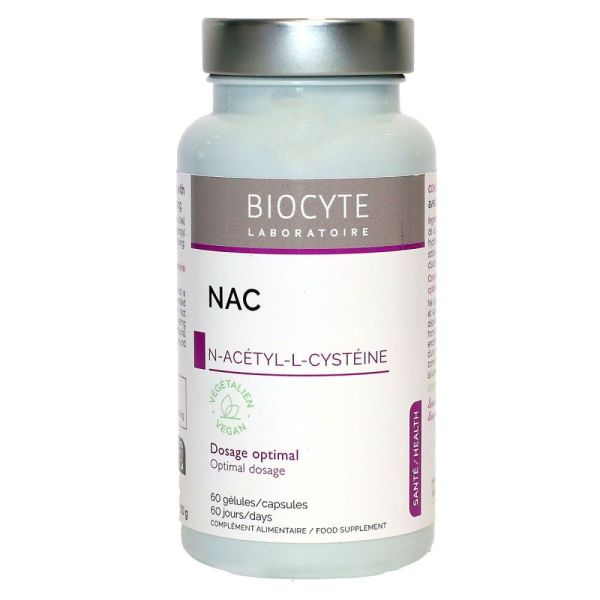 Biocyte - NAC N-Acétyl-LCystéine - 60 Gélules