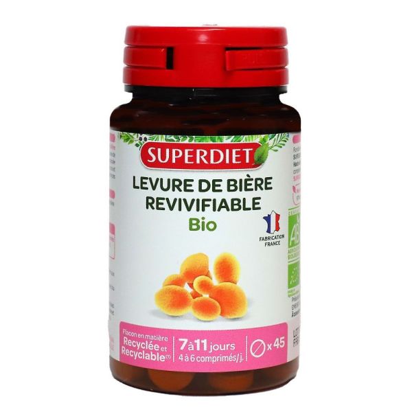 Superdiet - Levure de bière revivifiable bio - 45 comprimés