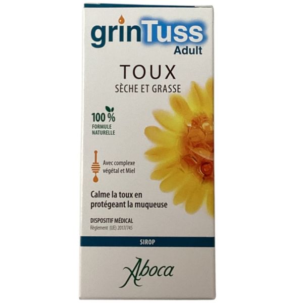 Aboca - ORL GrinTuss Adulte Sirop Toux Sèche et Grasse - 128g