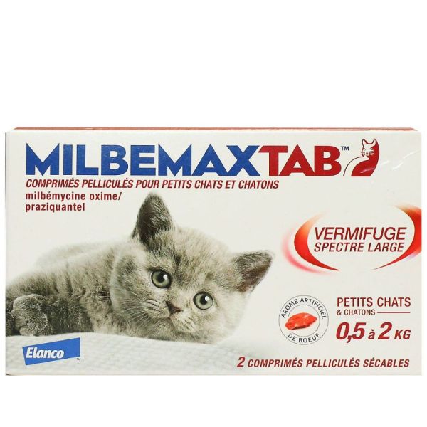 Elanco - Milbemaxtab vermifuge petits chats - 2 comprimés