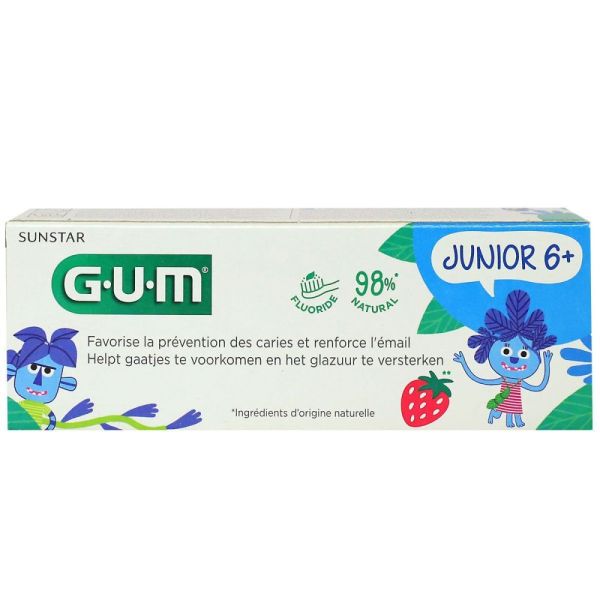 GUM - gel dentifrice junior 7 ans et + goût fraise - 50 ml