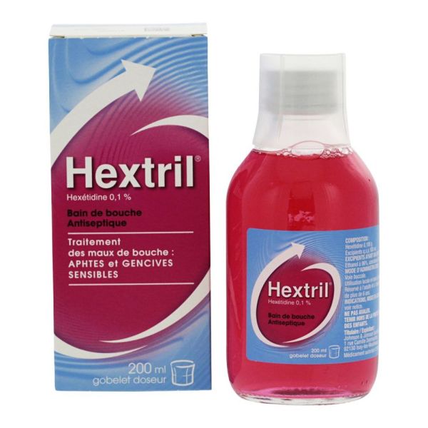 Hextril 0,1% Bain bouche antiseptique - Aphtes Gencives sensibles