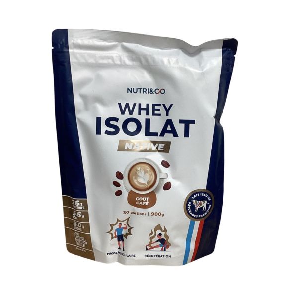 Nutri&Co - Whey Isolat Native Goût Café 30 portions - 900g