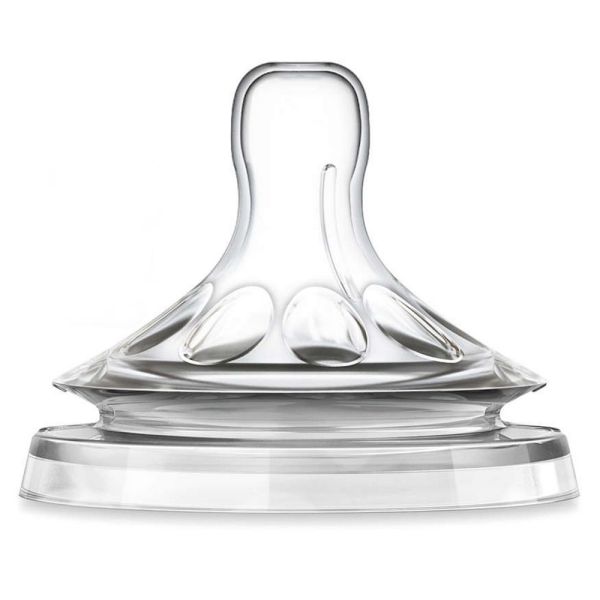Avent - Tétine Natural débit moyen 3 mois et + 3 trous - 2 tétines