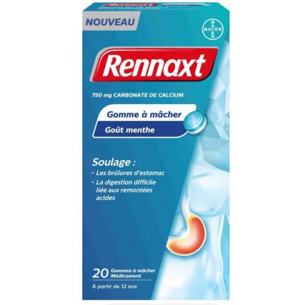 Bayer - Rennaxt - Gomme à macher goût menthe - 750 mg