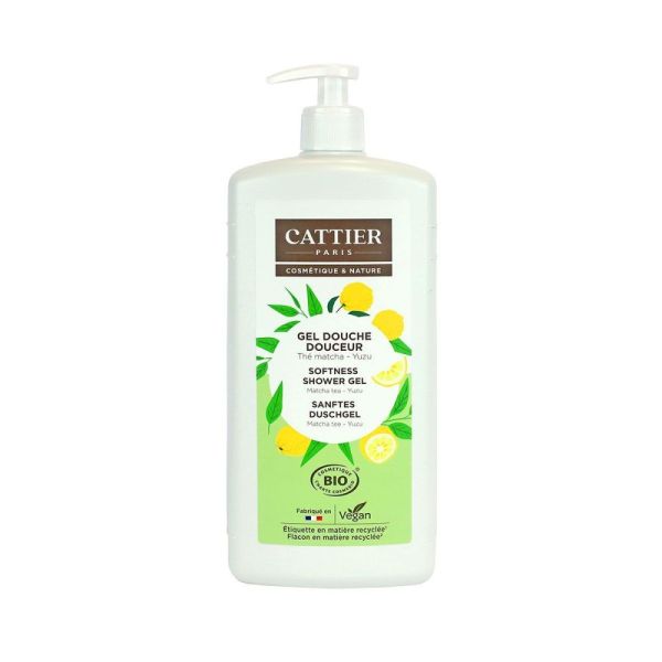 Cattier - Gel douche douceur Thé matcha Yuzu - 1L