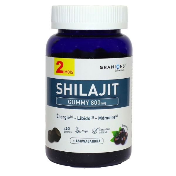 Granions - Shilajit gummies 800mg - 60 gummies format 2mois