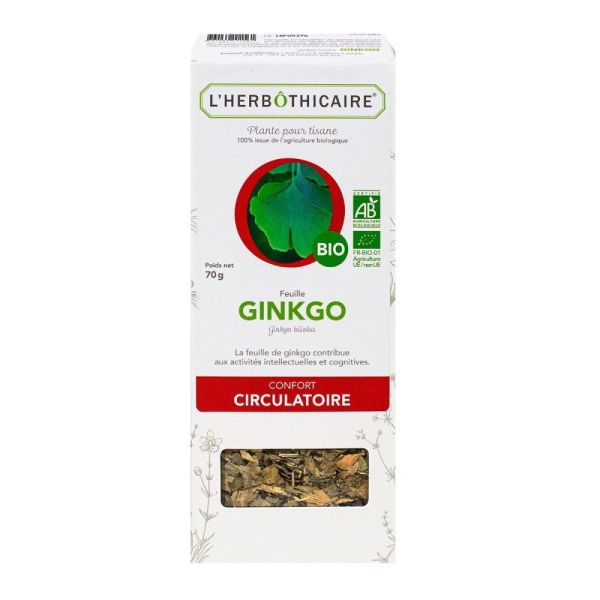 L'Herbothicaire - confort circulatoire - plante pour tisane - feuille de ginkgo biloba - 50g