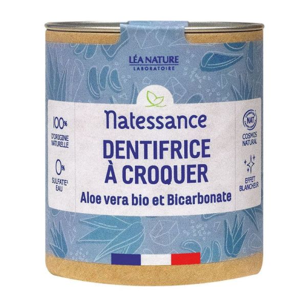 Natessance - Dentifrice à croquer aloe vera bio et bicarbonate - 80 comprimés
