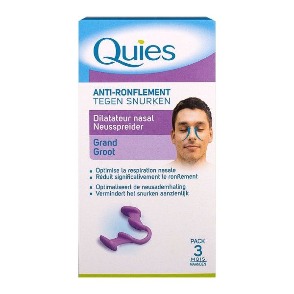 Quies - Anti-ronflement dilatateur nasal - pack de 3 mois