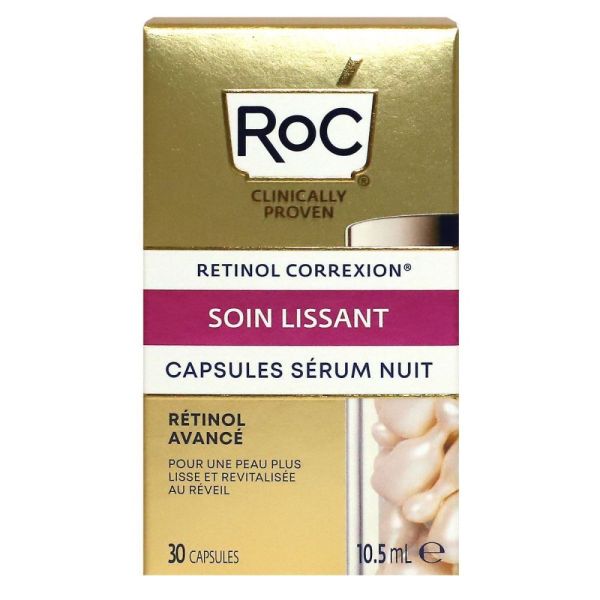 Roc - Soin lissant Capsules sérum nuit - 30caps
