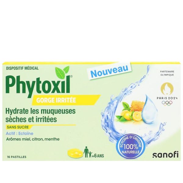 Sanofi - Phytoxil gorge irritée sans sucre goût miel citron menthe - 16 pastilles