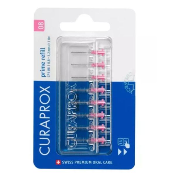 Curaprox - Recharge Brossette Interdentaire CPS 08 roses - 8 unités