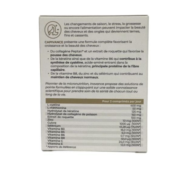 Inovance - Capivance nutrition cheveux et ongles - 180 comprimés