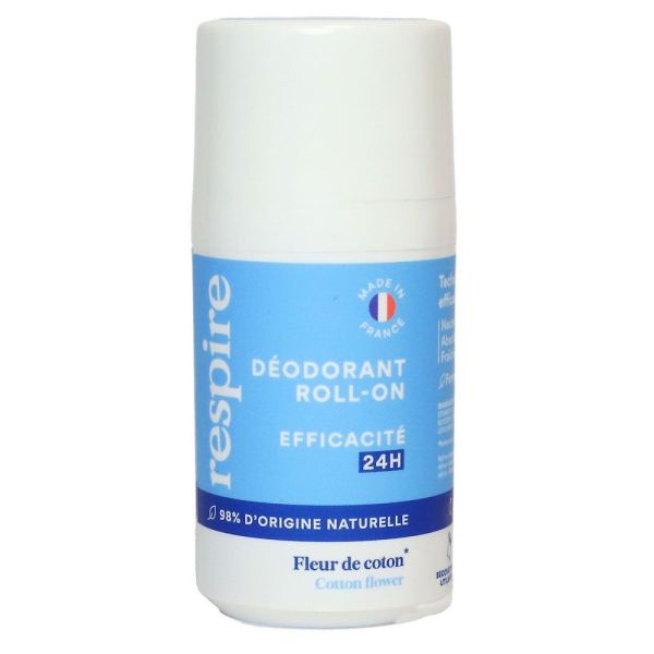 Respire - Déodorant roll-on efficacité 24H Fleur de Coton - 50ml