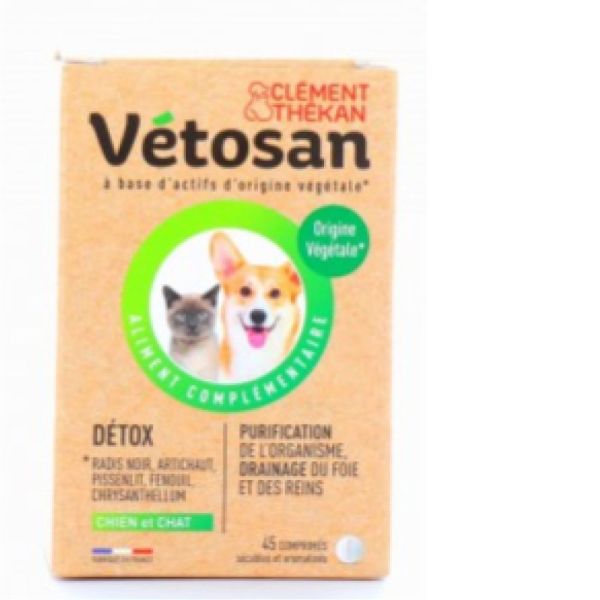 CLEMENT THEKAN - Vetosan Détox chien et chat + 45 comprimés