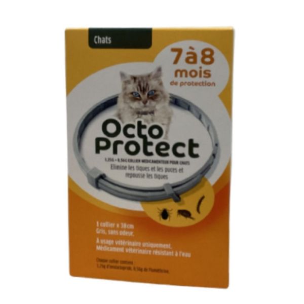 Elanco - Octo Protect Collier anti puces et tiques Chat 7 à 8 mois - 1 collier