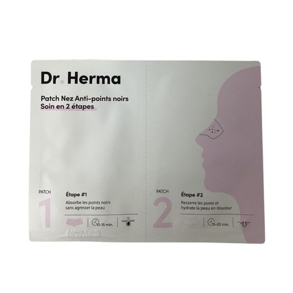 Ides - Patch nez anti-points noirs soin en 2 étapes Dr Herma - 1 pack