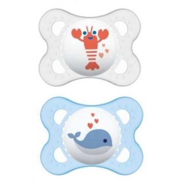 Lot de 2 sucettes anatomiques en silicone Animaux MAM 0-6 mois