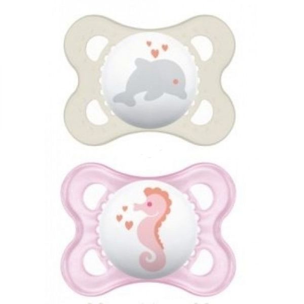 MAM Lot de 2 Sucettes Comfort Silicone Rose - 2/6 Mois - Sucette MAM sur  L'Armoire de Bébé