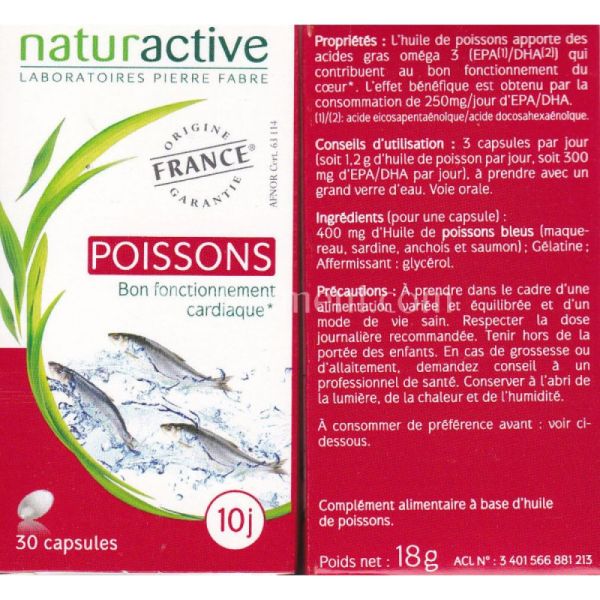 Naturactive - Huile de Poissons - 30 capsules