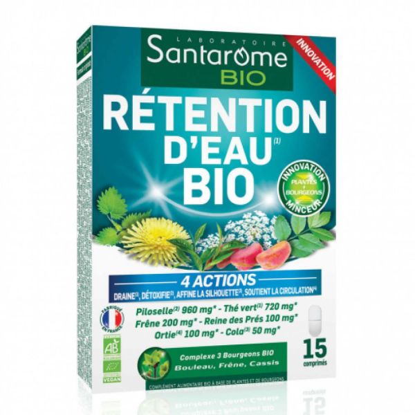 Santarome Bio - Rétention d'eau Bio - 15 comprimés