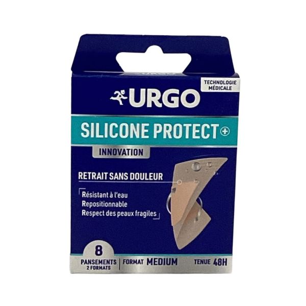 Urgo - Pansement Silicone protect 2 tailles - 8 Pansements