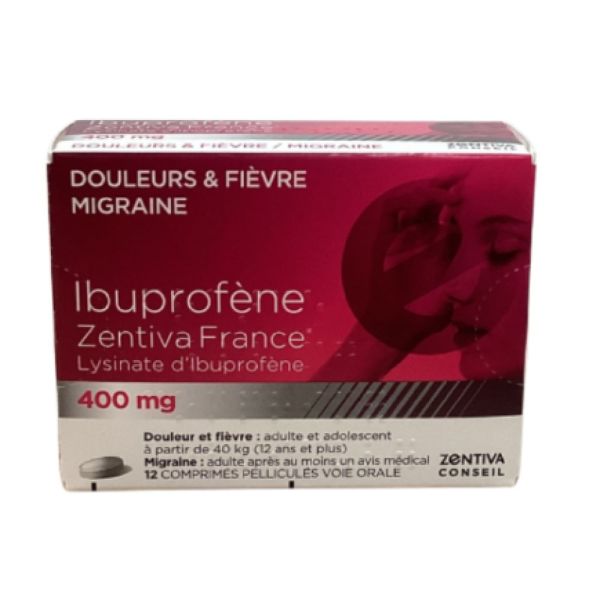 Zentiva Conseil - Ibuprofène Lysinate d'ibuprofène - 400mg