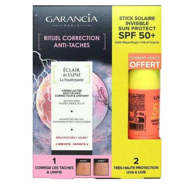 Garancia - Coffret Rituel Correction anti-tâches Eclair lune creme 30ml + stick solaire offert 15g