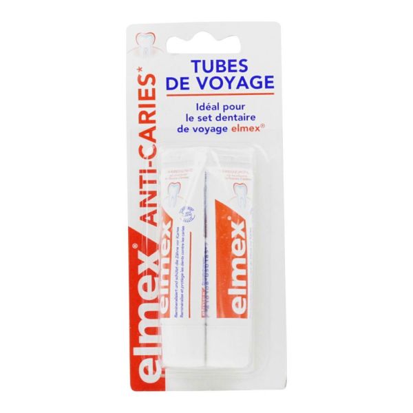 Elmex - Dentifrice anti-caries format voyage 2x12ml