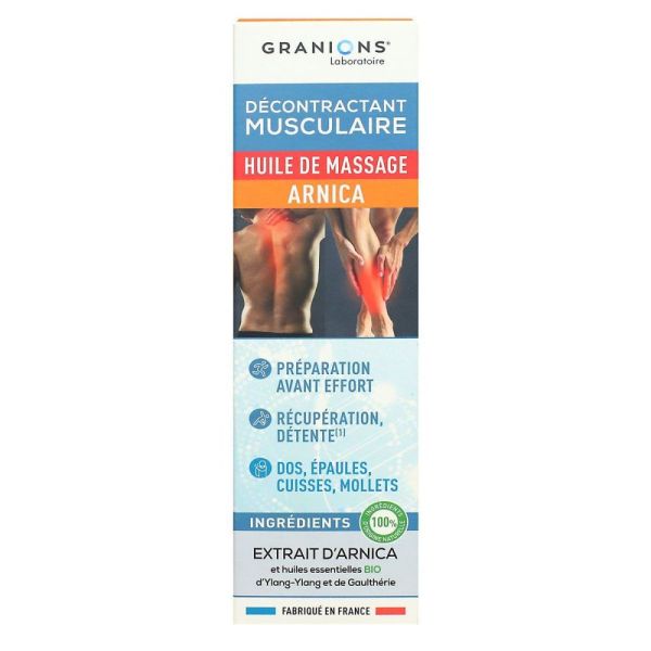 Granions - Décontractant musculaire Huille de massage Arnica - 100mL
