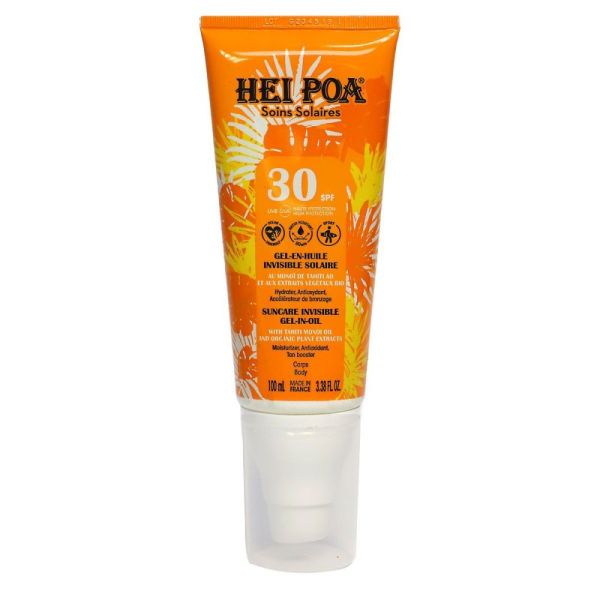 Hei poa - Gel en huile invisible solaire SPF30 - 100ml