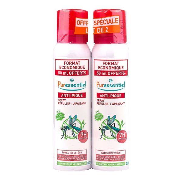 Puressentiel - Anti-pique spray répulsif + apaisant zones infestées
