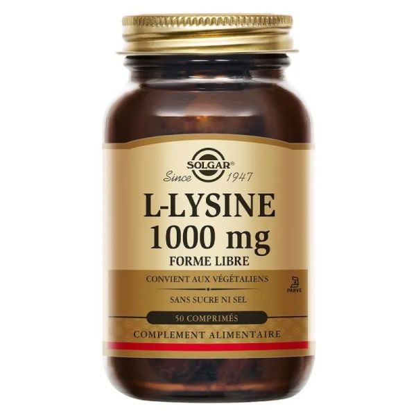 Solgar - L-Lysine 1000mg forme libre - 50 tablets
