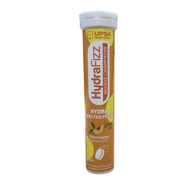 Upsa - Hydrafizz iced tea pêche - 16 cp effervescent