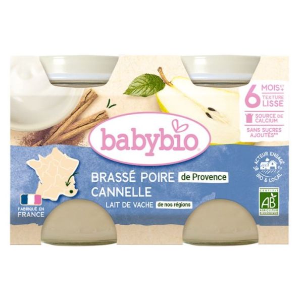Babybio - Brasse Poire/Canelle - 2X130G