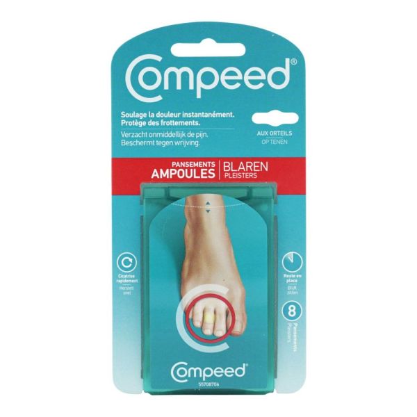 Compeed - Pansements ampoules aux orteils - 8 pansements