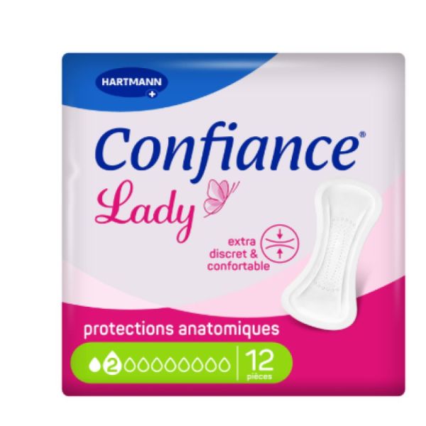 Confiance - Lady Protections anatomiques 2 gouttes - 12 protections