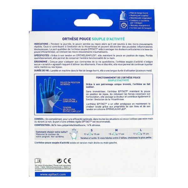 Epitact - Orthèse souple de jour Pouce douloureux Rhizarthrose
