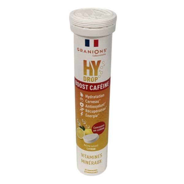 Granions - HYDROP Boost Caféine Citron - 20 Comprimés Effervescents