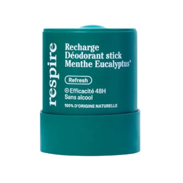 Respire - Recharge Déodorant Stick Menthe Eucalyptus 48 h - 50 g
