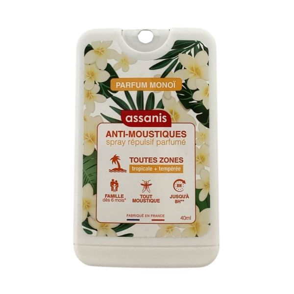 Assanis - Spray anti-moustiques parfumé Monoï - 40mL