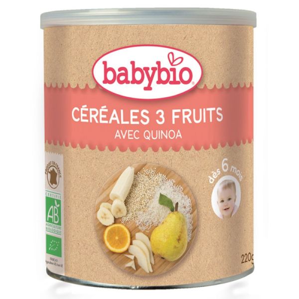 Babybio - Céréales 3 fruits avec quinoa - dès 6 mois - 220g