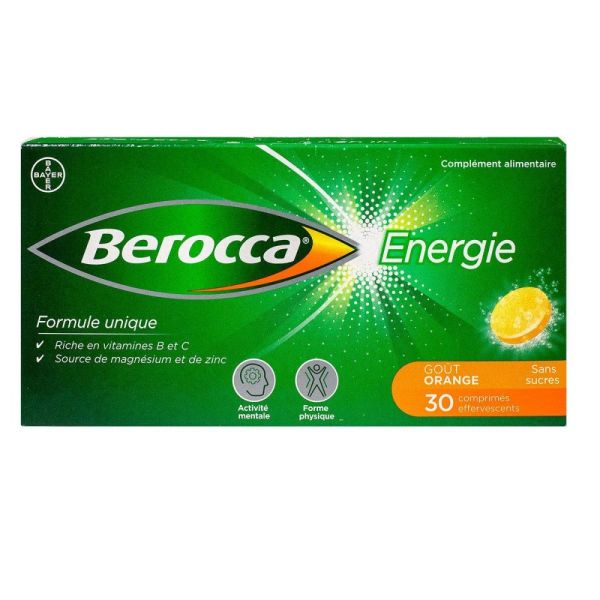 Berocca Energie sans sucre - 30 comprimés effervescents