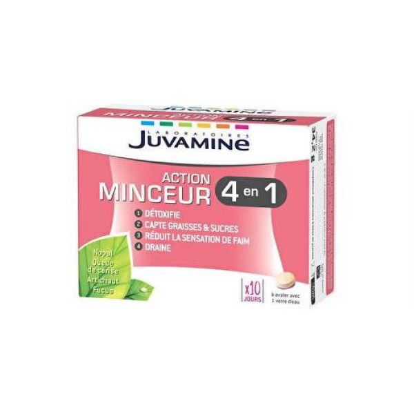 Juvamine - Action Minceur 4 en 1 - 10 Comprimés à Avaler